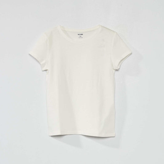 Plain jersey T-shirt White